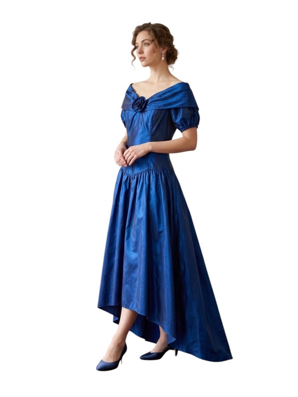 Vintage 80s Woman’s Iridescent Retro Romance Gown | Size 11/12 (Vintage Sizing)